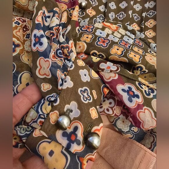 Peter Piloto Green Floral 100% Silk Maxi Button Dress Size 2 - Picture 2 of 8